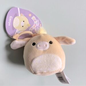 NWT - Squishmallows Yellow Gavyn Kawaii Donkey Plush Clip